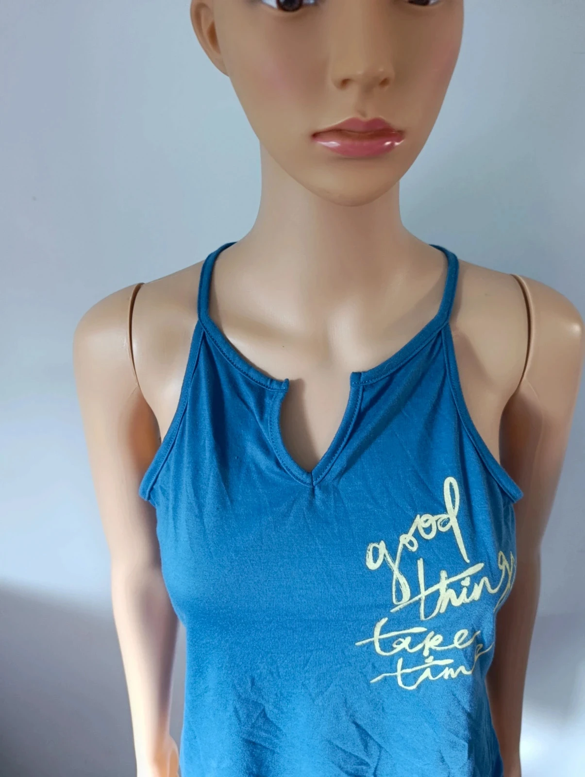 Vestido azul estampado Good Things Take Time – Talla xs – Tirantes finos – photo 5